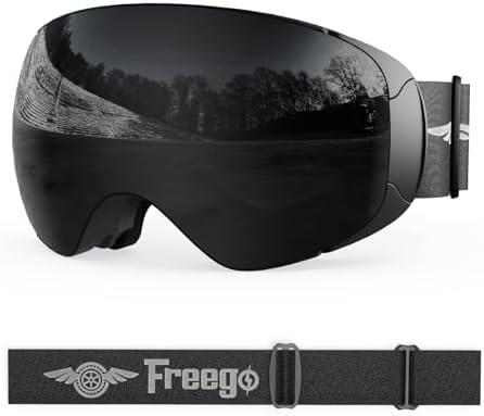 Silkycasters Ski Goggles PRO, Interchangeable Lens 100% UV400 Protection, Unisex Snow Goggles for Men & Women