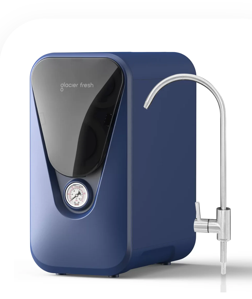 GLACIER FRESH GFU03 Reverse Osmosis System – 800 GPD, Non-Electric, 3:1 Pure-to-Drain, No Noise/No Drilling, 5-Stage Tankless Under-Sink RO Water Filter System, Reduces PFAS/PFOS, Classic Version