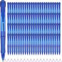 deegtran Pens Bulk, 100 Pack No Bleed Blue Ink Click Pens with Soft Grip, Wholesale Retractable Ballpoint Pens for Office School, Medium Point Smooth 1.0MM