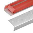 36" Metal Stair Nosing, Anti-Slip Stair Edge Protectors, Self-Adhesive Aluminum Stair Nose Guards, Stair Edge Trim for Indoor & Outdoor Stairs (Silver, 2pack)
