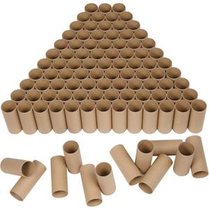 HESESOH 100 Pack Cardboard Tubes for Crafts - 1.57 x 3.94 Inches - Brown Toilet Paper Empty Rolls Round Thick Tubes Sturdy for Classroom Family Handmade DIY Projects