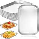 30 Pack Silver Paper Plates, Silver Plates Disposable 8.9" x 6.8", Rectangle Appetizer Plates Disposable for Cake, Dessert, Appetizers, Picnic, Wedding and Party