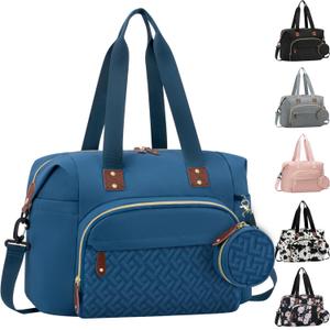 Diaper Bag Tote, Baby Bag Travel Diaper Tote Bag with Pacifier Case, Cute Maternity Hospital Baby Stylish Diaper Tote for Mom Dad Blue (Large)
