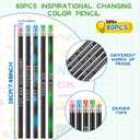Gersoniel 60 Pcs Personalized Pencils with Name Motivational Fun Pencils Inspirational for Student Color Changing Mood for Kid(Black,Fresh Style)