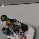 EUBUY Light up Christmas Decor Ceramic Village Decorations, Christmas Decorations Village House Decor, Holiday House Figurines Xmas Sets for Winter Table Decoration Indoor