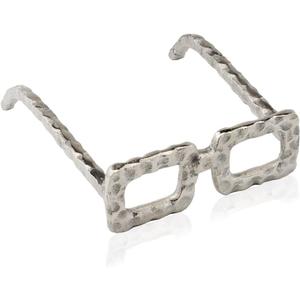 Modern Day Accents 5807 Gafas Square Silver Spectacles Decor, Bookshelf Decor, Room Decor, Home Decor, Desk Decor, Tabletop Sculpture, Staging Decor, Living Room Decor, 6.25" L 7.5" W 2.5" H
