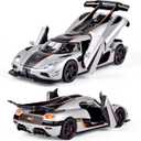 Toy Cars 1/32 Scale Koenigsegg One Diecast Cars,Car Models with Light Sound and Pull Back,Car Toys Birthday Gifts for Boys and Boyfriends 6.3*2.8*1.6 inches, Black 