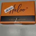 Haloo Brown Wigs with Bangs - 19 Inch Natural Wavy Synthetic Heat Resistant Medium Length Hair Wigs for Women Daily Party, Blonde Mixed Brown