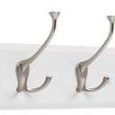Franklin Brass Tri-Hook (1-Pack) 45" Coat Rack Wall Mount Pure White Hat Rack with 8 Hooks Hanging Hook Rail for Clothes, Towels, Purses, Bags, Kitchen, Entry, Closet Organization R33646K-PMN-R