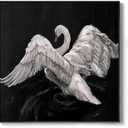 Framed Black and White Swan Wall Art, Square Modern Animal Canvas Painting Print for Living Room Fireplace Office Wall Decor, 30x30 Inch