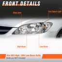for 2004 2005 Honda Civic Headlights Assembly Compatible with 04 05 Honda Civic 2/4dr with Chrome Housing Amber Reflector Replacement Driver & Passenger Side