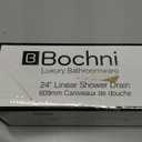 Bochni Linear Shower Drain 24" Brushed 304 Stainless Steel | Fast Drainage | Tile Inserted | Stainless Floor Drain Grate | Hair Strainer | Drain Key | The Upgrade for Your Bathroom
