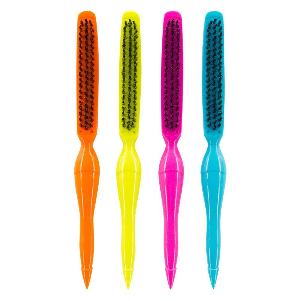 WINSUN Hair Brush, Three row Boar & Nylon Bristle Teasing Hair Brush for Creating Volume and Hair Care, Scalp Massage for Hair Growth. Great for all Hair Types (4-pack)