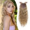 UDU Curly Hair Toppers for Women - 26 Inch Long, Thinning Hair Solution (Blonde)