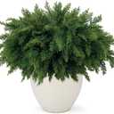 18 Inch Real Touch Cedar Branches - 8 Pcs Artificial Christmas Plants Branches, Faux Greenery Pine Stems Fake Cedar Picks for Vase DIY Crafts, Christmas Pine Branches for Home Indoor Decor