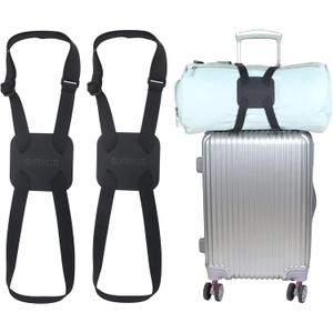 Luggage Bungee Luggage Straps for suitcasesBag Bungee for LuggageAdjustable Size Luggage Straps and Elastic Travel Accessories- 2 Pack (Black-2)