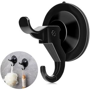 ANDGOO Suction Cup Hooks for Shower, 20 Pack Small Window Hooks Suction Cups, Black Aacuum Adhesive Hanger, Heavy Duty Utility Hooks Use to Hang on Tile, Door, Living Room,Towel, Bedroom