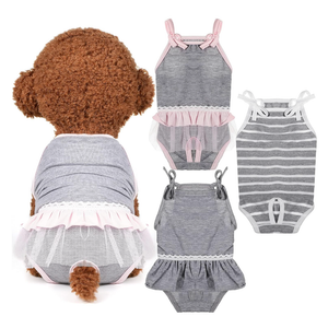 3 Pieces Reusable Dog Diapers Female Dog Period Diapers Washable Puppy Sanitary Panties with Adjustable Suspender Pet Underwear Jumpsuits for Female Doggy Doggie Puppy(S)