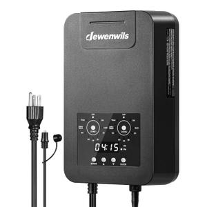 DEWENWILS 300W DC Low Voltage Landscape Transformer with 2 Zones, Photocell Sensor & Timer, Outdoor Low Voltage Transformer, Landscape Lighting Transformer for Spot Light Steplight