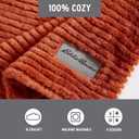 Eddie Bauer - Throw Blanket, Ultra-Soft Sherpa & Reversible Bedding for Year Round Comfort, Throw Blanket for Couch or Bed (Textured Solid Orange, 50" x 60")
