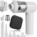 Handheld Car Vacuum Cleaner 16000PA Vacuum Cleaner and Air Duster Portable High Power Cordless Multi-Nozzles for Car, Home, Office, Pet (White)