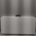 34" Square Folding Card Table, Fold-in-Half Utility Dining Portable Table Heavy Duty HDPE White Plastic Foldable with Carrying Handle Indoor Outdoor for Picnic, Camping, Party