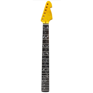 22 Fret Guitar Neck 25.5inch Maple Rosewood Fretboard Glossy Yellow Finished