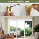 1 1/8 Inch Diameter Curtain Rods 36 to 72 Inches(3-6ft), Telescoping Heavy Duty Large Drapery Rod with Adjustable Aluminum Alloy Bracket, Solid End Caps for Windows Patio Decoration, Brushed Gold