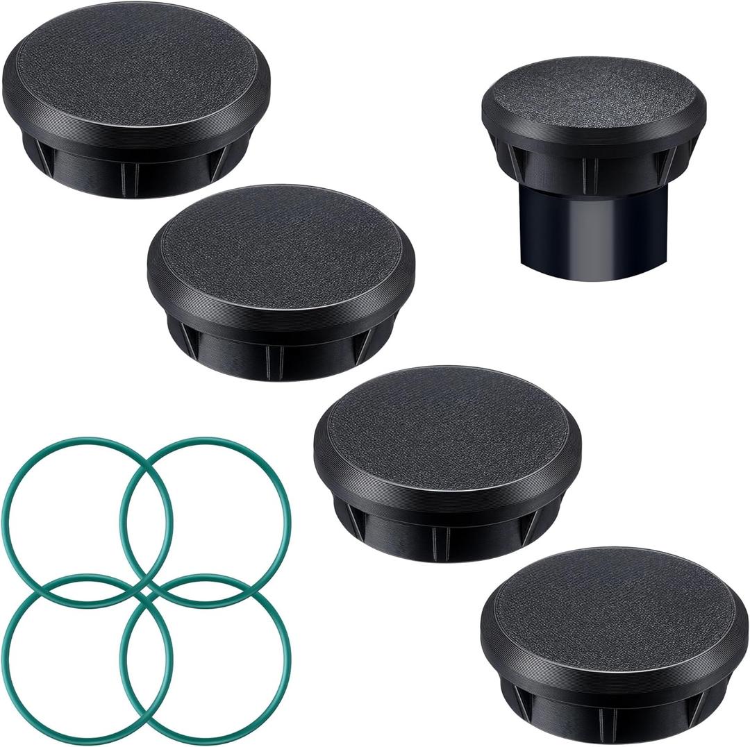 Meonum 4 Pack Sprinkler Head Cap Compatible with Rain Bird 1800 Series Sprinklers with Fluoroelastomer Seals, Black Spray Head Cap & Green O Ring