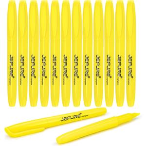 12 Pcs Highlighters, Chisel Tip, yellow Bible Highlighters Bulk - Quick Dry, Ideal for Studying, Note-Taking, School Supplies for Teachers