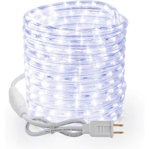 Brizled 18ft 216 LED Rope Lights, 120V ETL Listed Plugin Rope Lights Connectable Daylight White Indoor Outdoor Rope Lights Flexible LED Tube Lights for Holiday, Garden, Yard, Corridor and Patio Decor, Cool White
