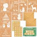 WorldBazaar Christmas Greeting Cards with Envelopes Bulk 24 Pack Cute Kraft Christmas Cards Adults Kids Winter Holiday Party Supplies White