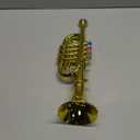 Lewtemi Gold Trumpet Musical Instruments Toy for Kid Toddler Fake Plastic Preschool Music Toy Gift Non-Professional Wind Instrument Early Educational Teaching Songs Gifts for Toddlers Children