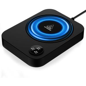 Coffee Mug Warmer for Desk with 3 Temperature Settings & Auto Shut Off, Warmer for Tea, Milk, Coffee, Candle, Coffee Cup Warmer for Office and Home Black (Medium)