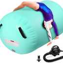 KIKILIVE Inflatable Gymnastics Air Roller Barrel Green 47x29inch, Tumble Rolling Air Roller Gymnastics Barrel with Electric Pump for Kids Adults Home Outdoor Gymnastic Training Cheerleading Yoga