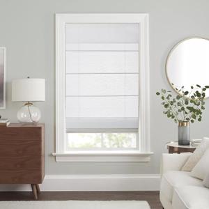 Cordless Roman Shades for Windows, White, 45x64 | Light Filtering Fabric Provides Soft Sunlight Control, Privacy, And Elegant Style For Bedrooms, Offices, And Living Spaces