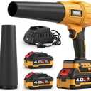 Electric Cordless Leaf Blower with Battery and Charger, Extended Nozzle, Brushless Dust Blower, Mini Jet Dry Fan, Ultra Lightweight Handheld Blower for Patio, Garden, Lawn Care, Garage, Car