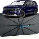 Car Windshield Sun Shade for Kia Carnival 2022-2026 [Reflective Coated Fabric] Sunshade Umbrella for Front Window, Car Shades Sun Visor Keep Car Cool and Protects Interior, 1:1 Exact Fit