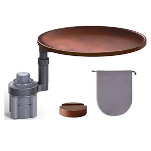 Car Desk for Laptop & Car Table Tray, Height-Adjustable 360° Rotating Wood Car Laptop Mount, Cup Holder Table, Steering Wheel Tray, Compatible with Tesla & Most Vehicles