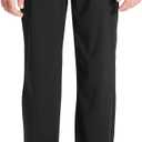 DEVOROPA Youth Boys Golf Pants Stretch Flat Front Dress Athletic Casual Pants School Uniform Chino Twill Pants Pockets (Black)