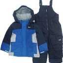 OshKosh B'Gosh Boys' Ski Jacket and Snowbib Snowsuit Set (Little Boys, 7, Deep Navy/Wolf Grey)