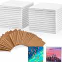 24 Pcs Ceramic Tiles for Crafts Ceramic Coasters for Crafts Blank White Unglazed Ceramic Tile for Painting, Alcohol Ink, Acrylic Pouring - DIY Coaster - Cork Backing Pads Included (4x4 inch)