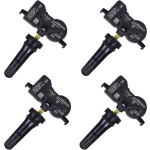 TPMS Sensors 4-Pack 433MHz Pre-Programmed Tire Pressure Sensor Compatible with Chrysler 200 Jeep Compass Grand Cherokee Dodge Dart Fiat Replace OE# 68313387AC 68193586AC 68252493AB