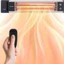 SereneLife Infrared Patio Heater, Wall-Mounted Electric Heater with Remote, 1500W, IP65 Approved, Odorless, Indoor/Outdoor for Patio, Restaurant, Backyard, Garage, Decks
