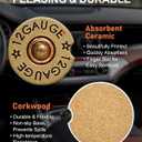 Swooflia Car Coasters for Men - 12 Gauge Bullet Shaped Ceramic Car Cupholder Coaster Cool Absorbent Mat Coaster with Cork Base 2 Pack Automotive Cup Holder Accessories New Driver Gifts
