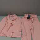 Milumia Girl's Two Piece Outfit Solid Open Front Blazer and Pants Set, Size:8Y