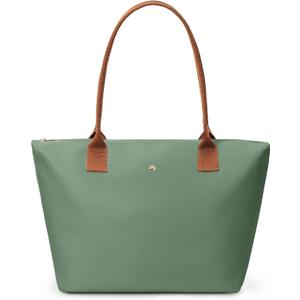 KALIDI Tote Bag for Women Nylon Top-Handle Purse,Shoulder Hobo handBag with Zipper Leisure Foldable Weekend (Green)
