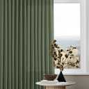 Pleated Linen Curtains 90 Inches Long for Living Room Pinch Pleat Hooks for Track System Back Tab Custom Made Memory Shape Drape Light Filtering Olive Green Living Room Bedroom Window Curtain 90 Inch