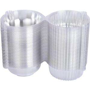 Lifuope 100piece Jumbo muffin containers ，Transparent Cupcake Containers，clear plastic jumbo muffin containers