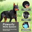 No Pull Tactical Dog Harness for Large Dogs, Escape Proof Molle Dog Vest Harness and Leash Set, Adjustable Military Service Dog Harness with Handle for Dogs(Black, L)
